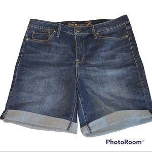 SEVEN Jeans Shorts Dark Wash Rolled Cuff Size 16